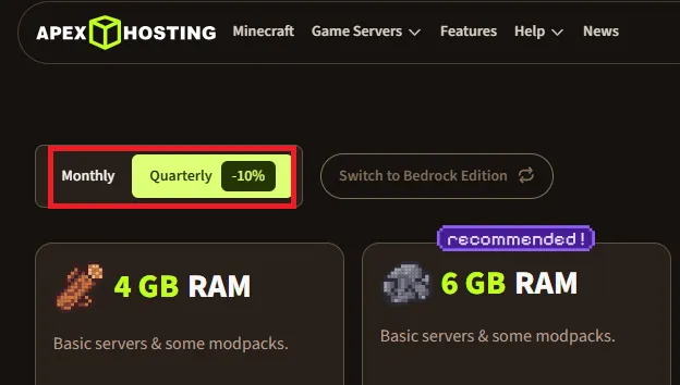 Apexminecrafthosting 10% off offer