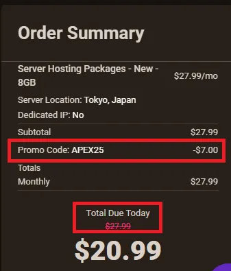 Apexminecrafthosting 25% off coupon