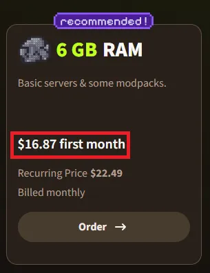 Apexminecrafthosting popular plan